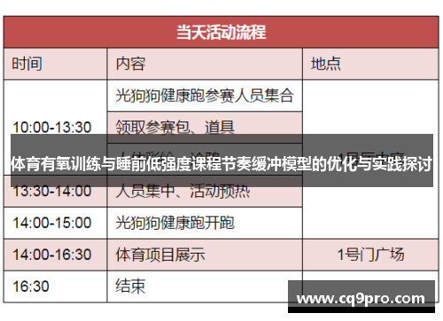 体育有氧训练与睡前低强度课程节奏缓冲模型的优化与实践探讨